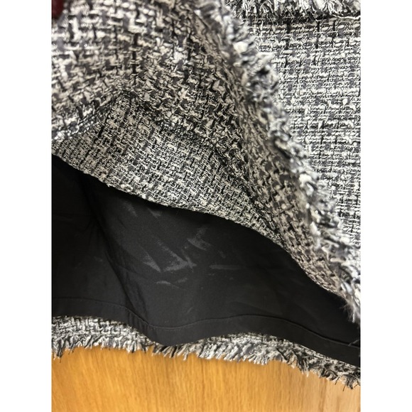 Karl Lagerfeld Paris Black & White Tweed Faux Leather skirt Size 8.  Preppy - Picture 5 of 13